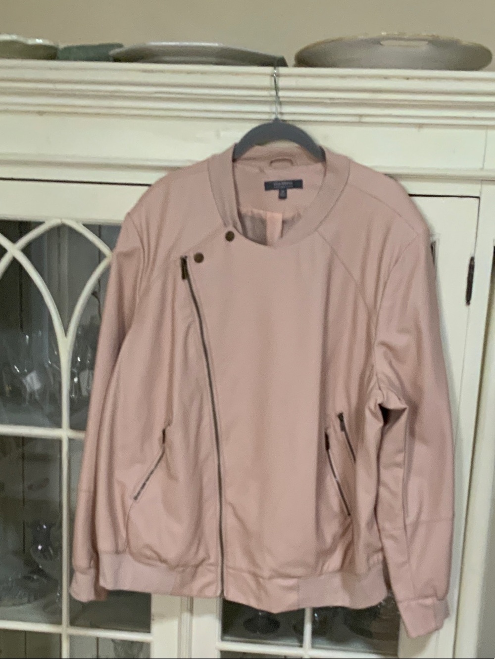 Lisa Rinna Collection Blush Pink Bomber Jacket